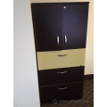 Espresso and Olive 65" 3 Drawer, 2 Door Storage, Locking
